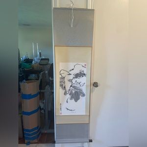 Vintage Silk and Rice paper Chinese Wall Scroll